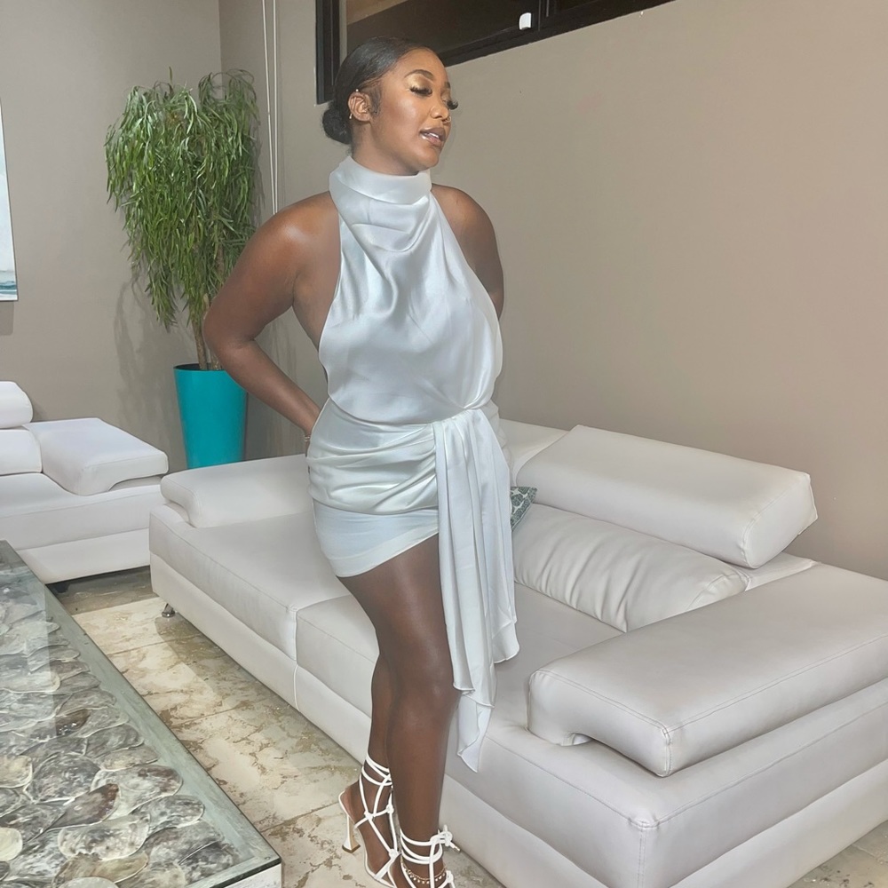 White Beautiful Dress “silk”